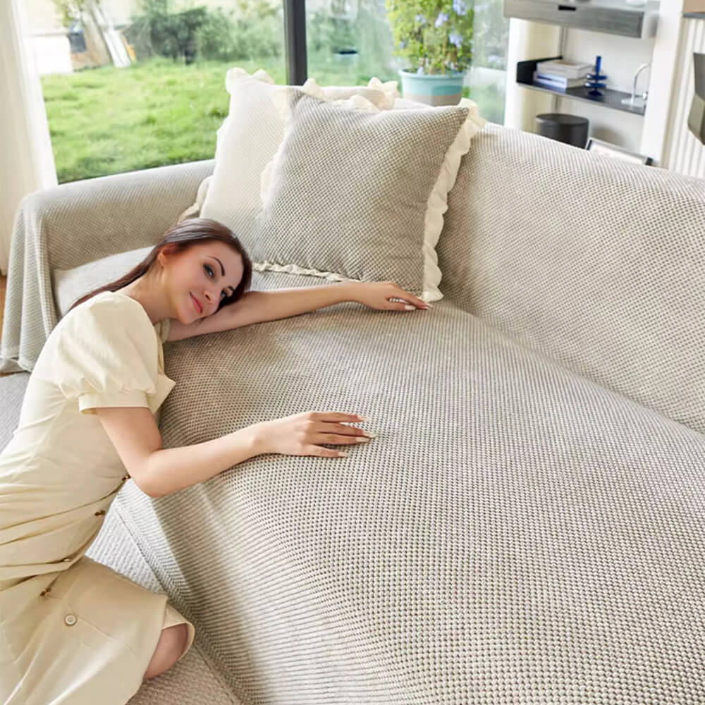 Soft Corduroy Warm Waffle Weave Couch Cover for Comfort