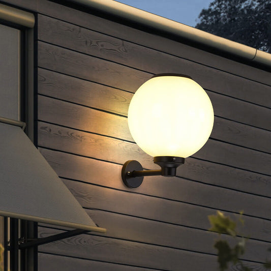 Solar Powered Globe Outdoor Wall Light