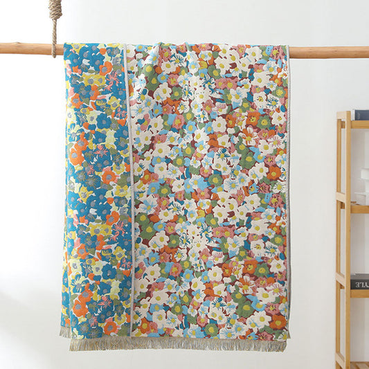 Painting Style Flower Reversible Cotton Bath Towel 80cm x 160cm