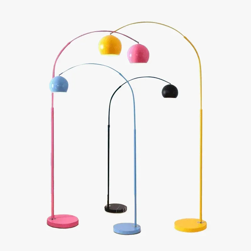 Nordic Arc Floor Lamp with Hemispherical Shade