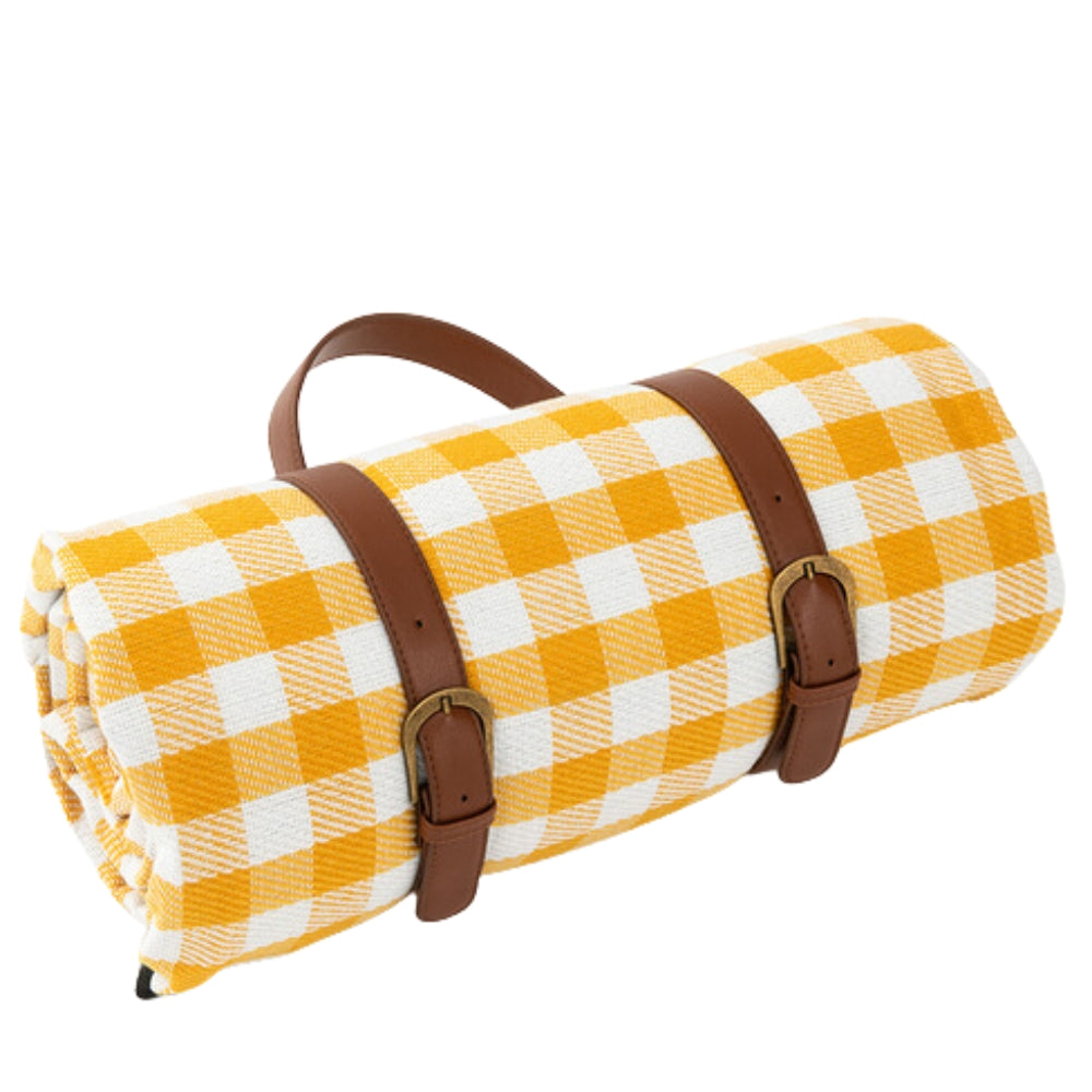 Reversible Checkered Cotton Picnic Blanket