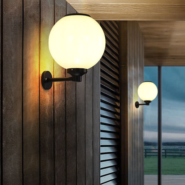 Solar Powered Globe Outdoor Wall Light