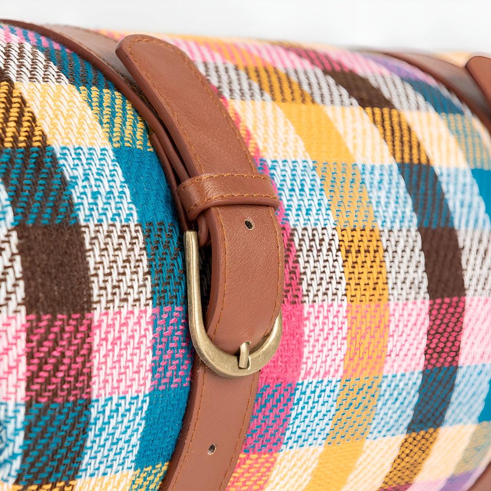 Reversible Checkered Cotton Picnic Blanket