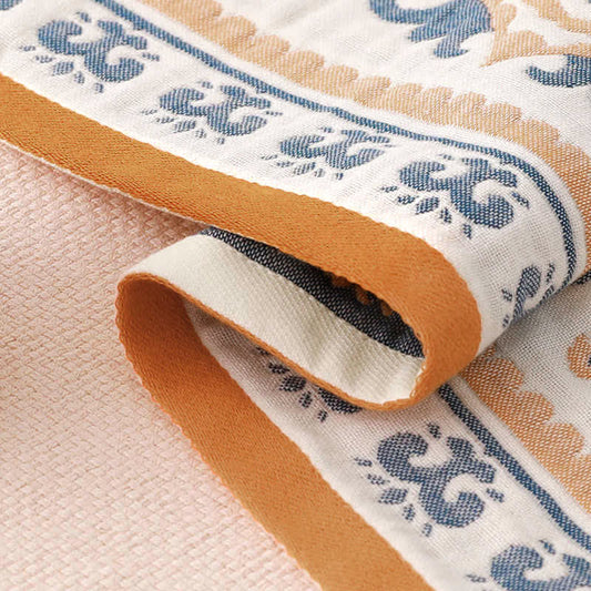 Flower Print Jacquard Cotton Bath Towel 70x140cm