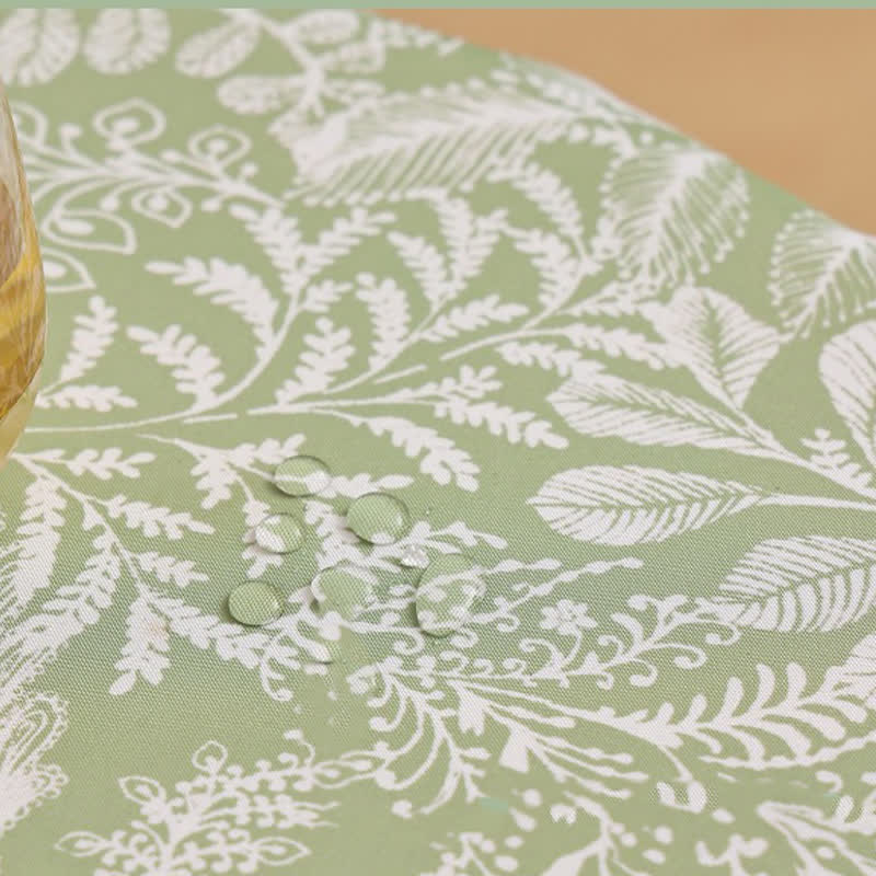 Pastoral Green Leaf Waterproof Tablecloth