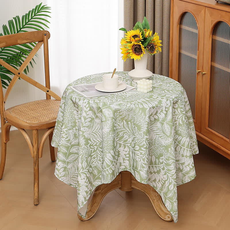 Pastoral Green Leaf Waterproof Tablecloth