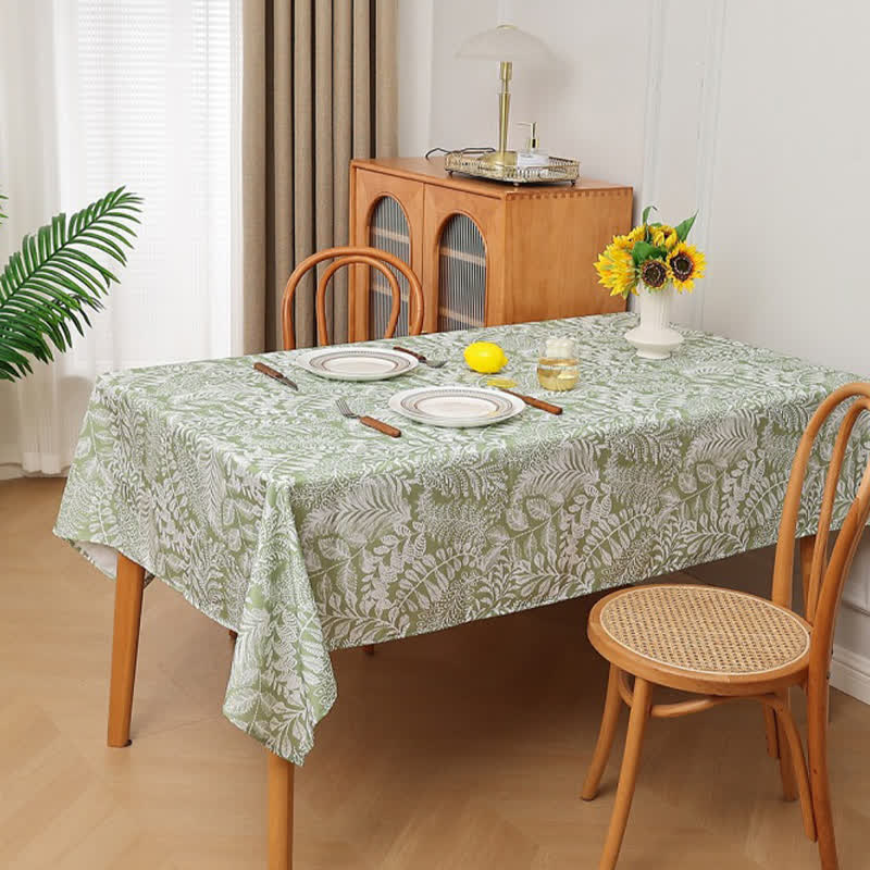 Pastoral Green Leaf Waterproof Tablecloth