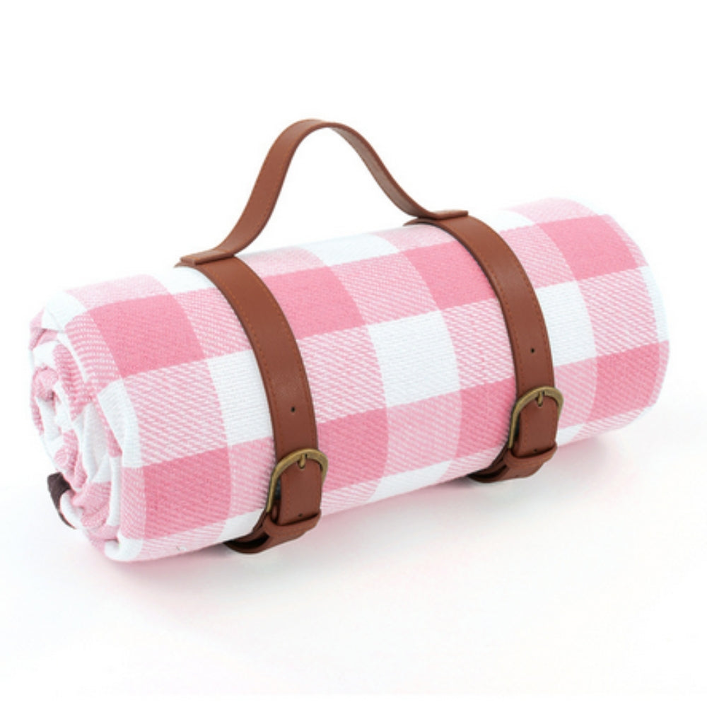 Reversible Checkered Cotton Picnic Blanket