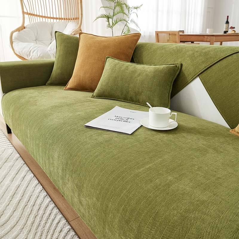 Herringbone Chenille Fabric Waterproof Antifouling Couch Cover
