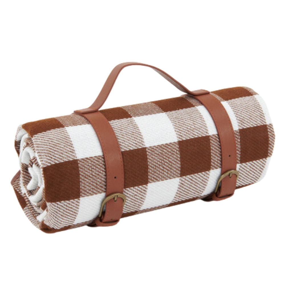 Reversible Checkered Cotton Picnic Blanket