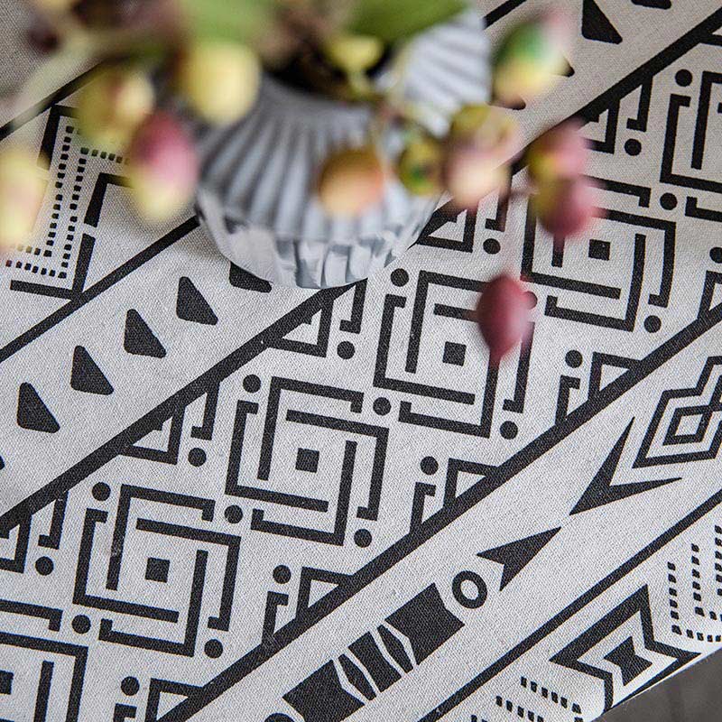 Geometric Tassel Curtain Semi Blackout Drapes in Cotton Blend