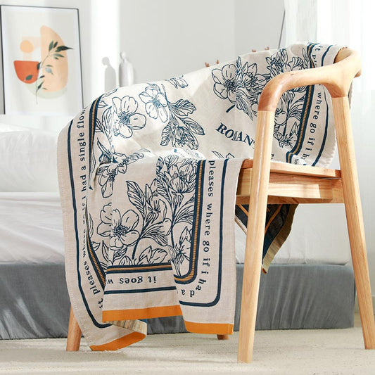 Flower Mixed Color Reversible Cotton Bath Towel