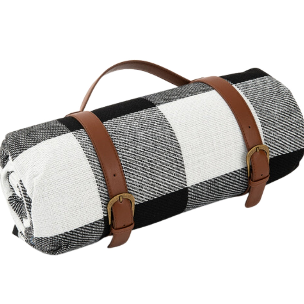 Reversible Checkered Cotton Picnic Blanket