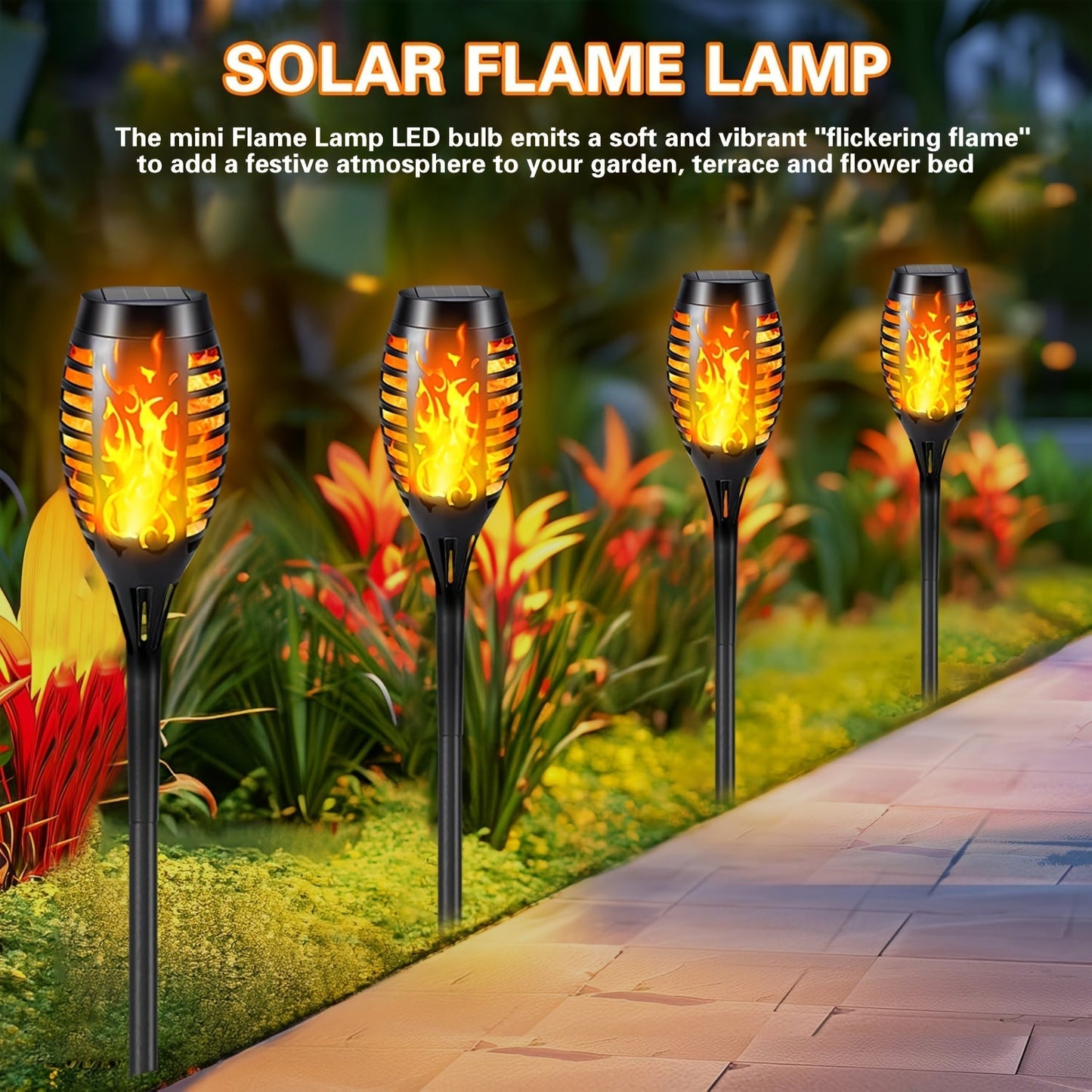 Solar Flickering Flame pathway Garden Lights