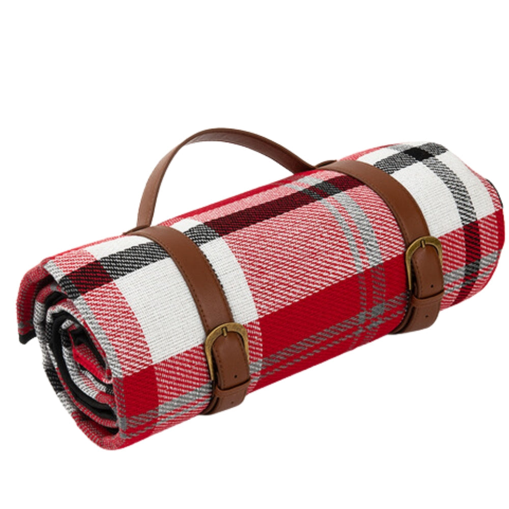 Reversible Checkered Cotton Picnic Blanket