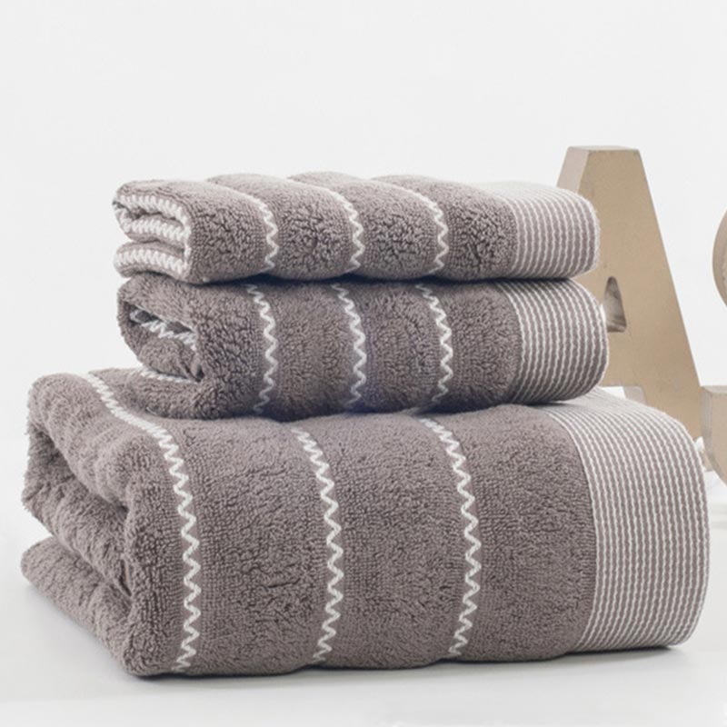 Striped Bath Towel Bathroom Towel Set 100% Cotton