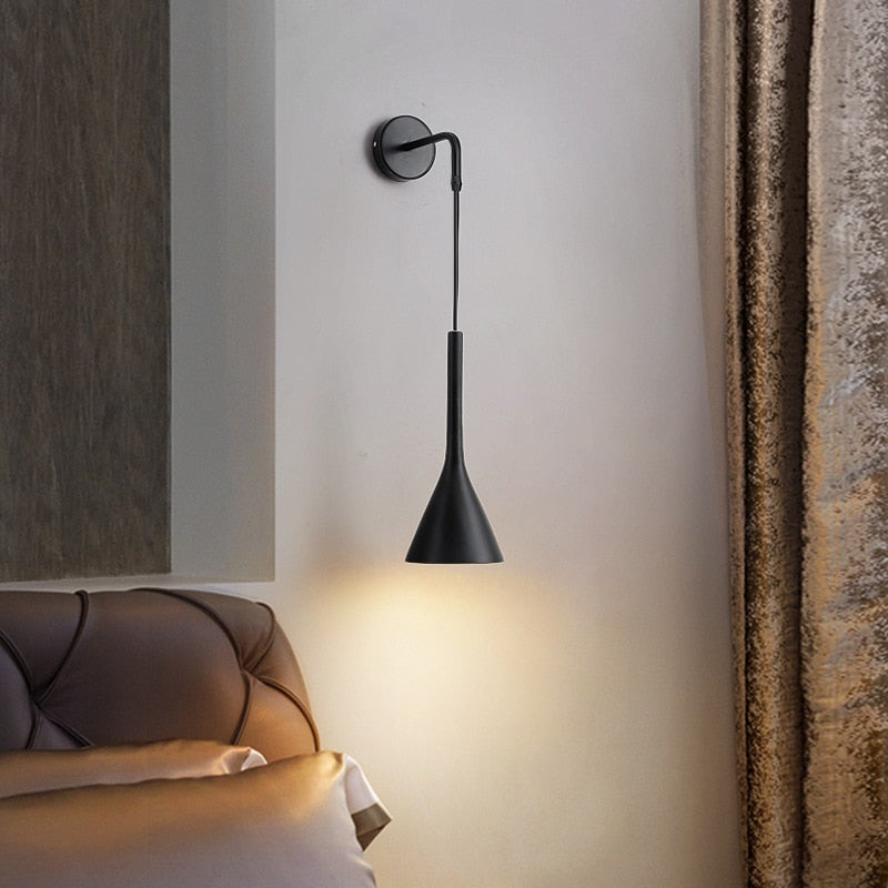 Scandinavian Bedside Pendant Wall Light – Adjustable Cord