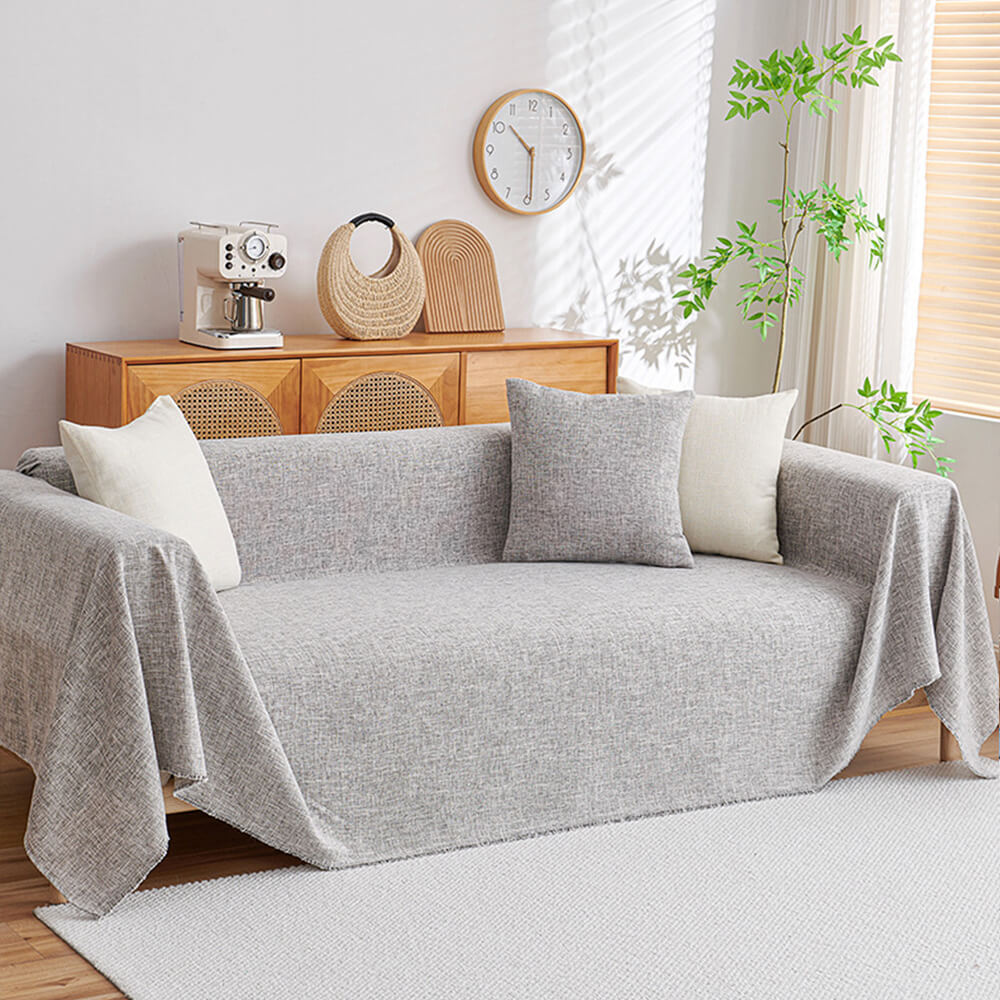 Modern Minimalist Linen Fringe Durable Couch Cover 180x380cm