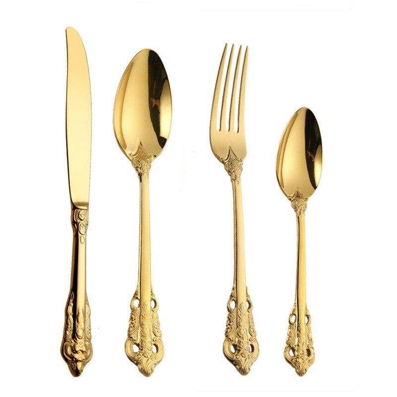 Ducal Gold Stainless Steel Cutlery Set – Elegant Silhouette Design