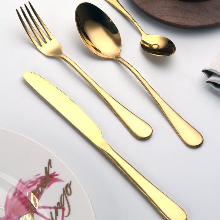Teardrop Gold Stainless Steel Cutlery Set