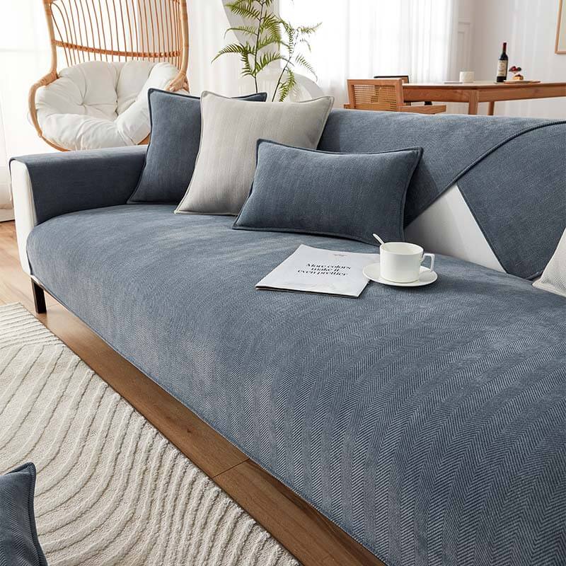 Herringbone Chenille Fabric Waterproof Antifouling Couch Cover