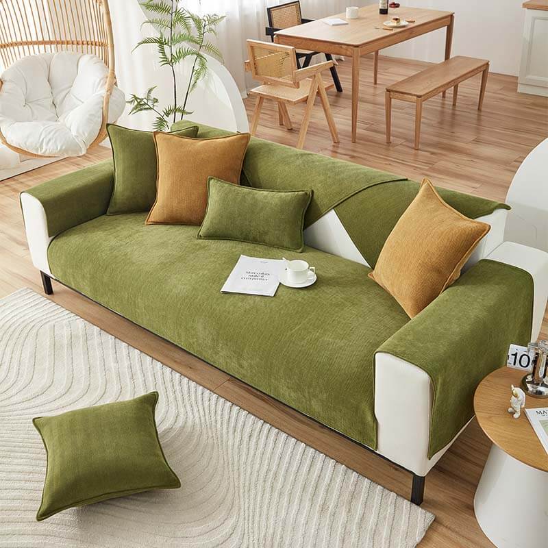 Herringbone Chenille Fabric Waterproof Antifouling Couch Cover