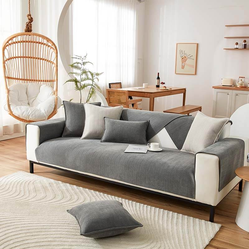 Herringbone Chenille Fabric Waterproof Antifouling Couch Cover