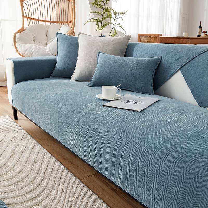 Herringbone Chenille Fabric Waterproof Antifouling Couch Cover