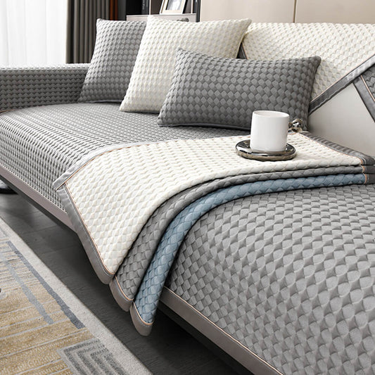Luxury Solid Color Ice Silk Anti-Scratch Couch Cover