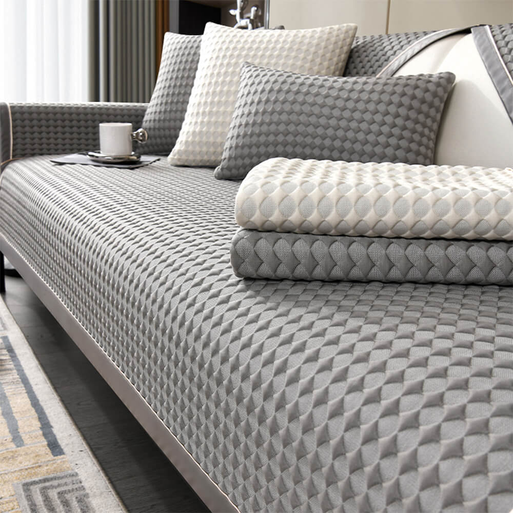 Luxury Solid Color Ice Silk Anti-Scratch Couch Cover