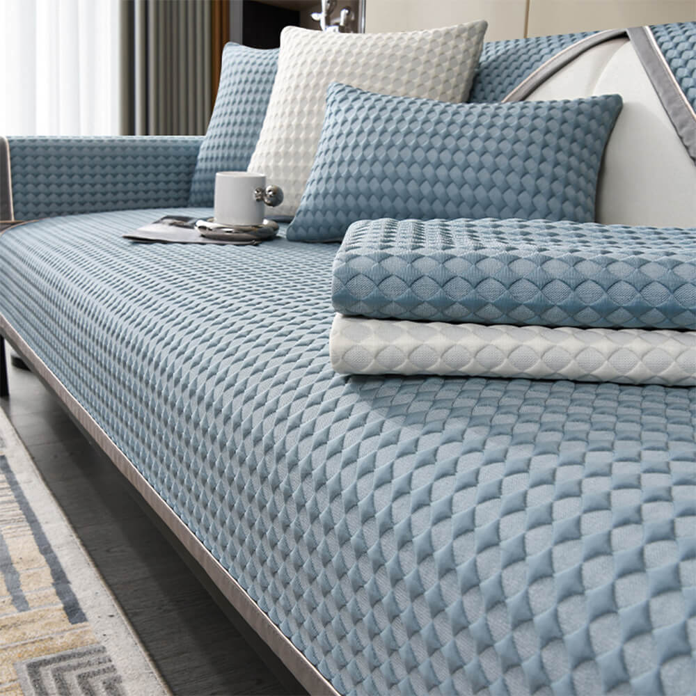 Luxury Solid Color Ice Silk Anti-Scratch Couch Cover