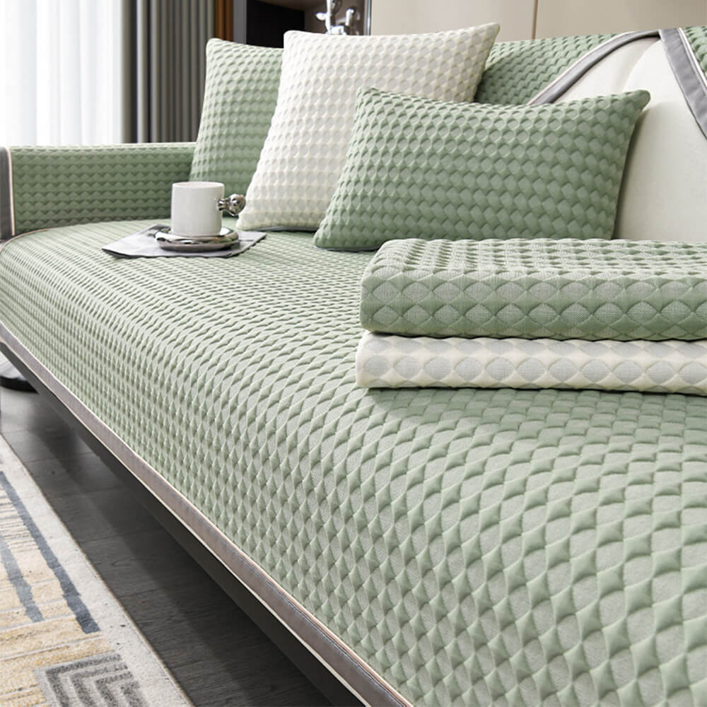 Luxury Solid Color Ice Silk Anti-Scratch Couch Cover