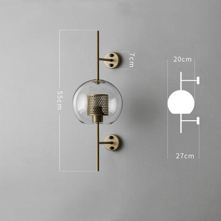 Modern Glass Ball Bedside Wall Sconce