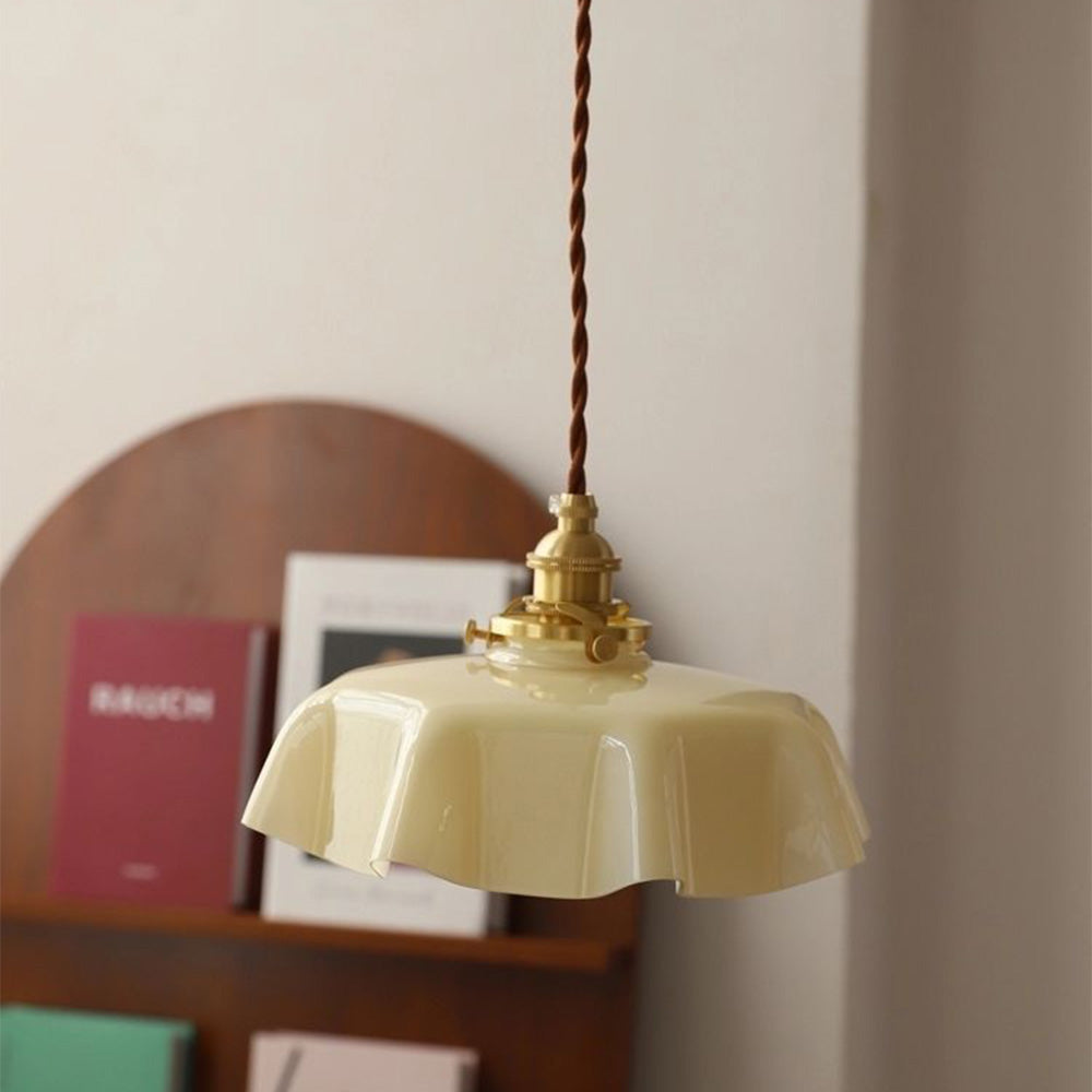 Modern Glass Ribbon Edge Pendant Light