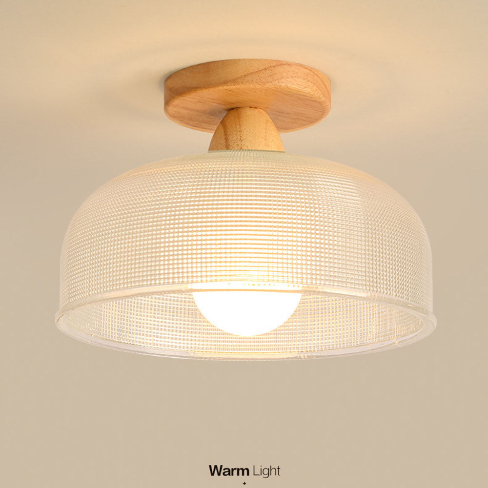 Solid Wood and Glass Modern Ceiling Lamp
