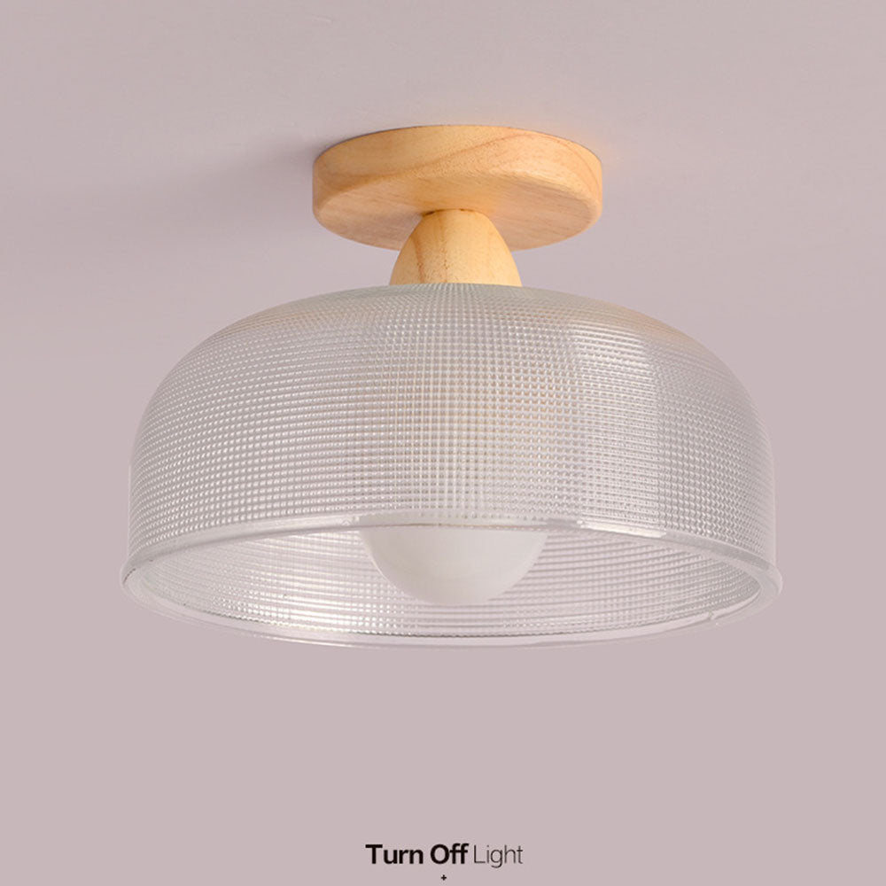 Solid Wood and Glass Modern Ceiling Lamp