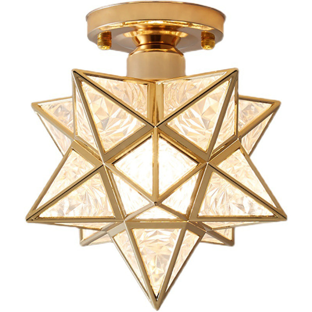 Star Pattern Semi-Flush Ceiling Light