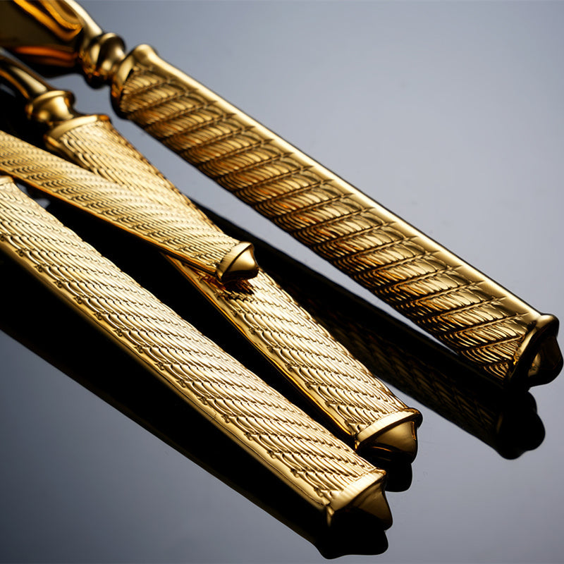 Realm Textured Gold Luxury Cutlery Set