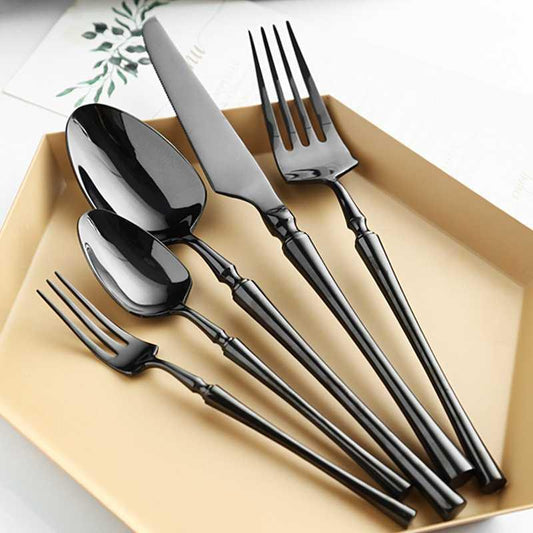 Serena Black Elegant Cutlery Set