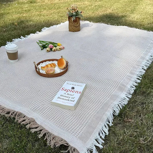 Boho Picnic Blanket with Tassels