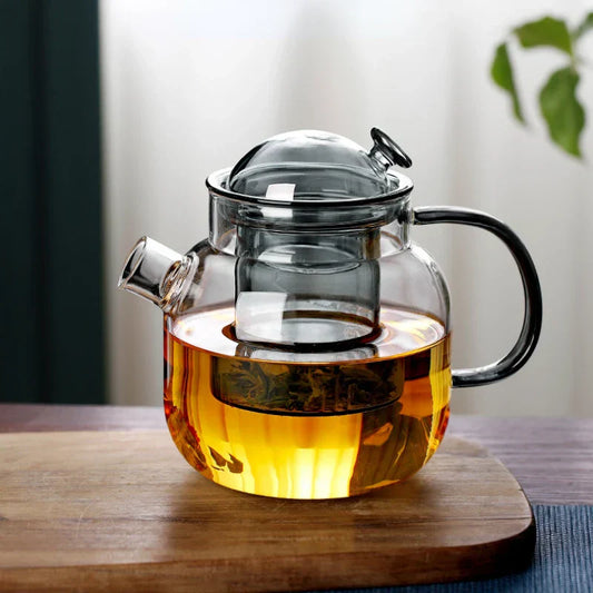Modern Glass Teapot with Infuser – 680ml Borosilicate Tea Maker
