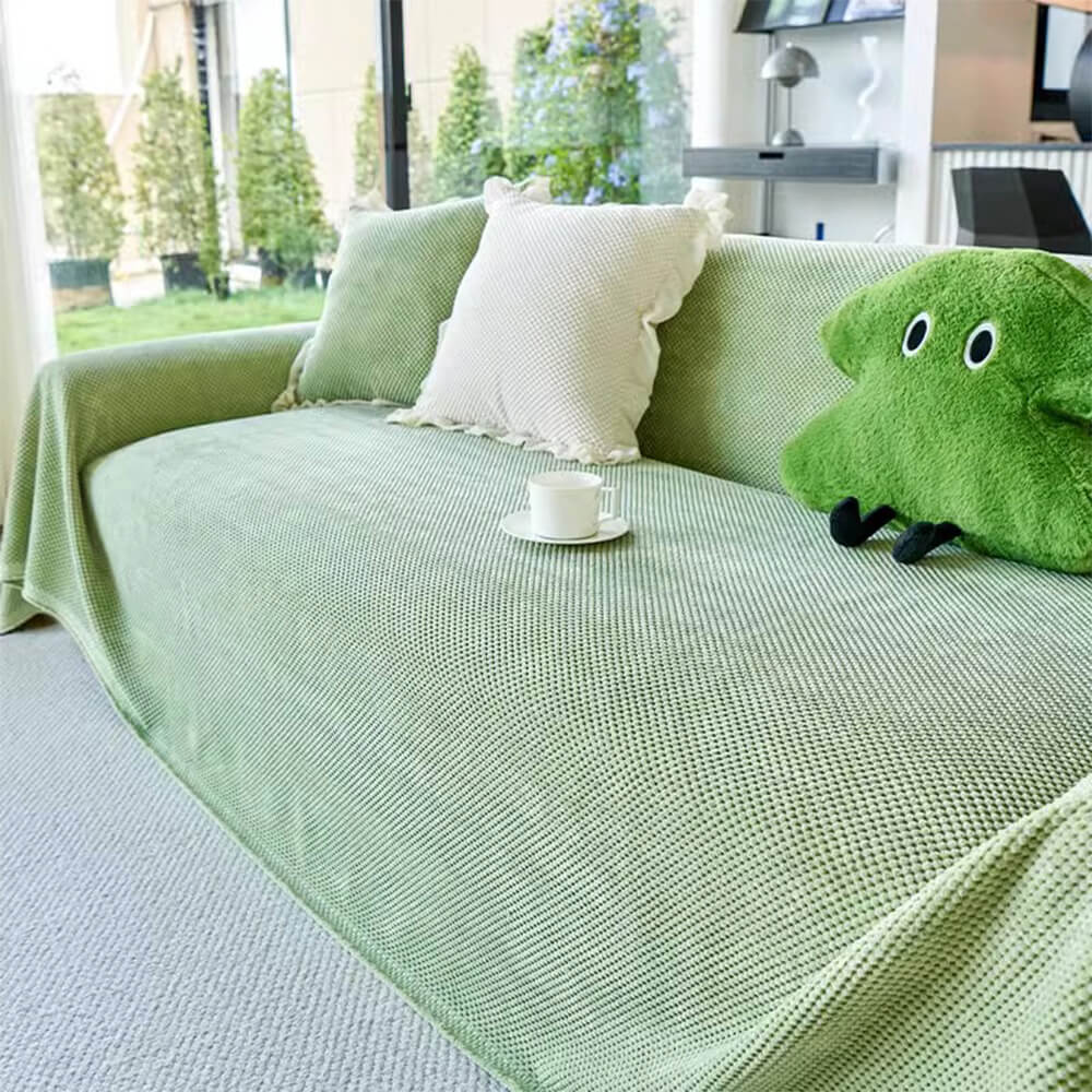 Soft Corduroy Warm Waffle Weave Couch Cover for Comfort