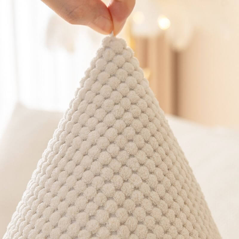 Simple Solid Colour Plush Furniture Protector Couch Cover with Non-Slip Design