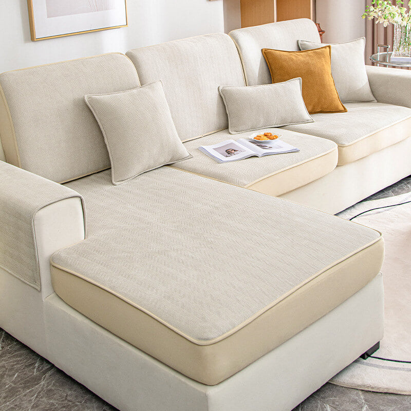Universal Stretch Chenille Herringbone Couch Cover Protection
