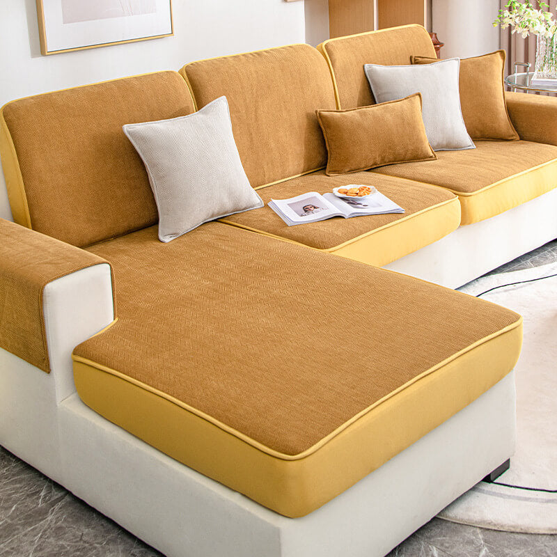 Universal Stretch Chenille Herringbone Couch Cover Protection