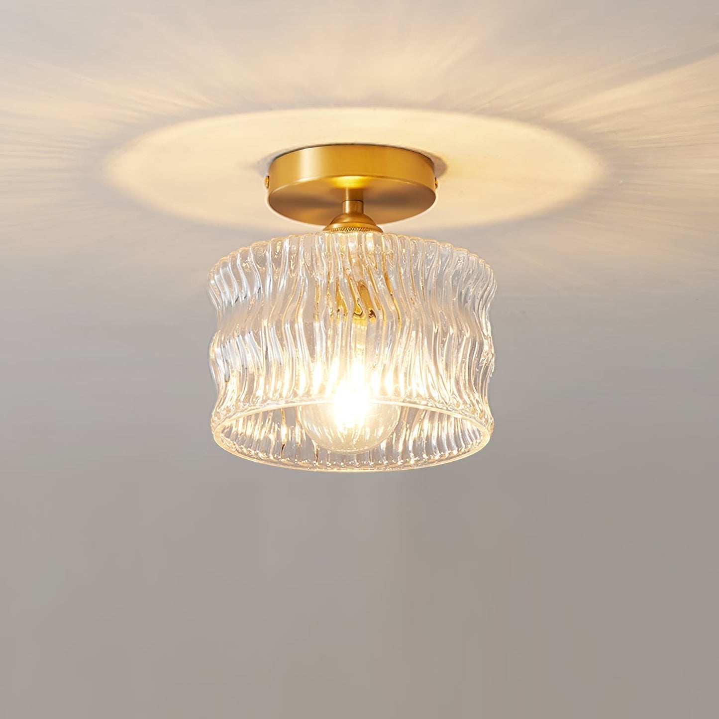 Vintage Crystal Clear Glass Ceiling Light Hallway