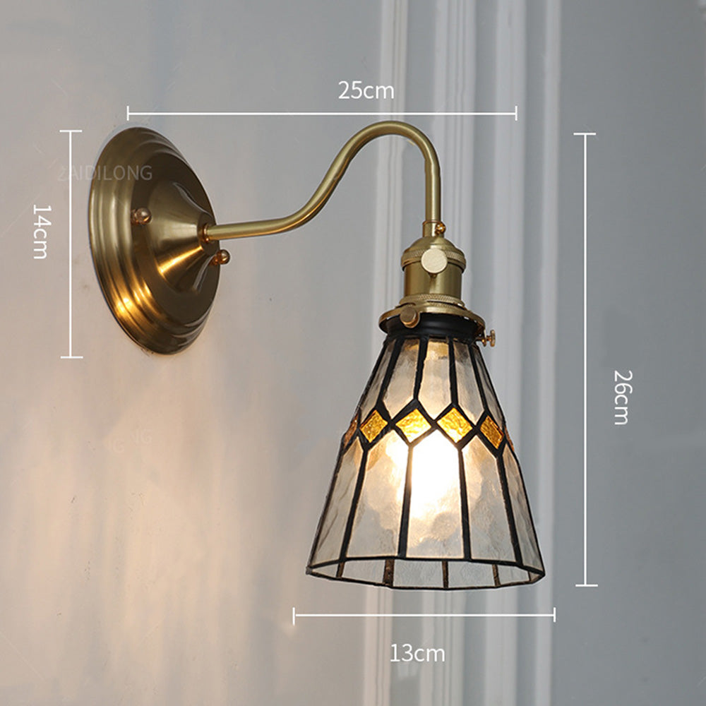 Vintage Glass Wall Sconce Light