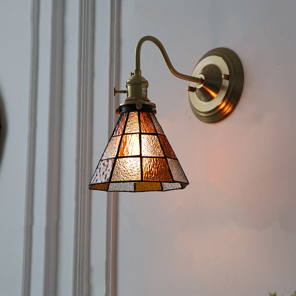 Vintage Glass Wall Sconce Light