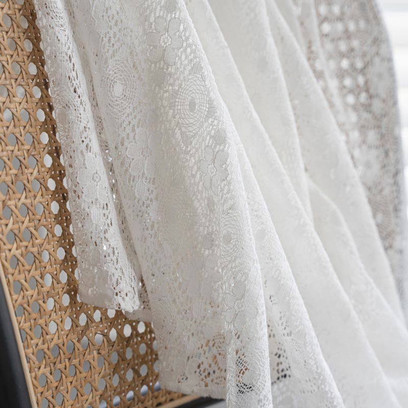 Jacquard Flower Hollow-Out Polyester Curtain