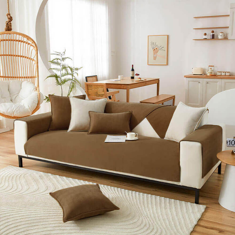 Herringbone Chenille Fabric Waterproof Antifouling Couch Cover